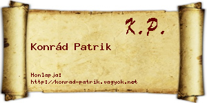 Konrád Patrik névjegykártya